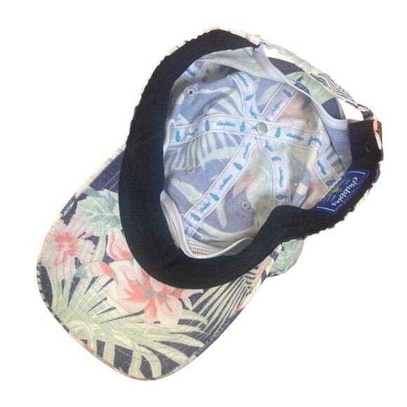 Chubbies Tropical Print Baseball Cap Adjustable Strap Back Blue Green Floral - Picture 5 of 8